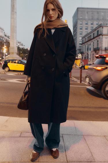 SOFT OVERSIZED COAT - Black by Zara