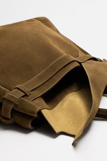 SAC À MAIN EN CUIR - Marron de Zara