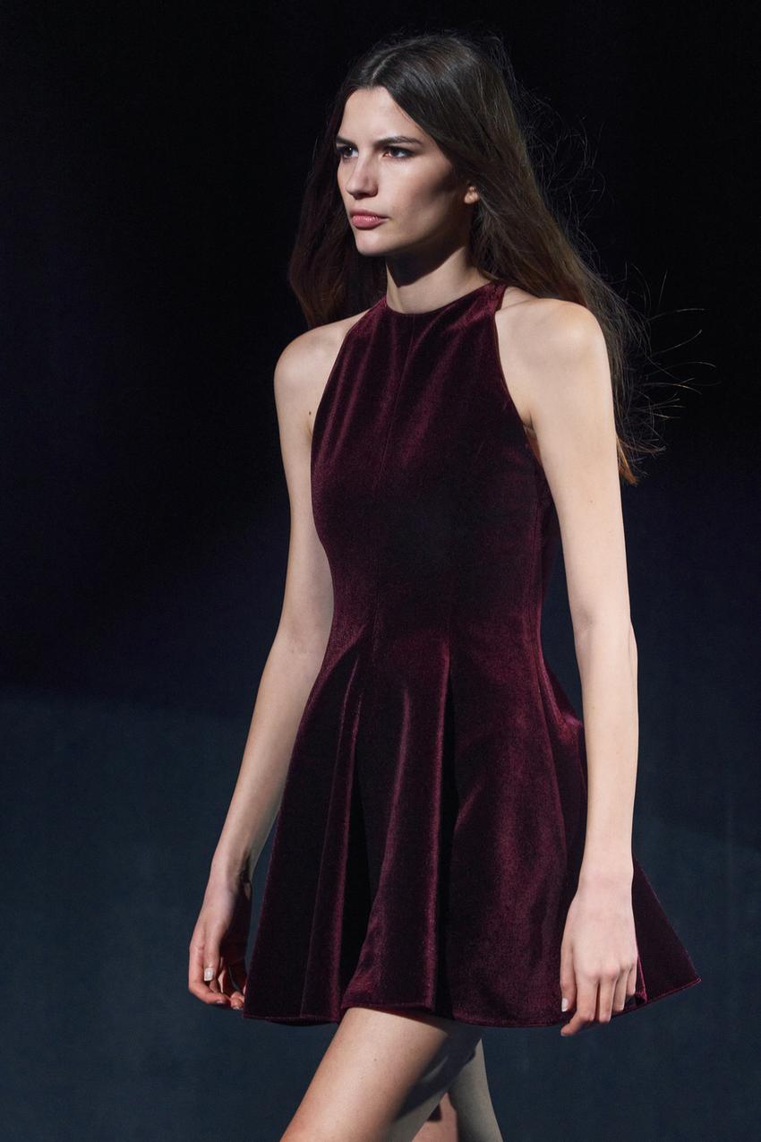 Vestito Bordeaux Vestito Rosso Velluto Zara Zara Giacca Velluto Rosso