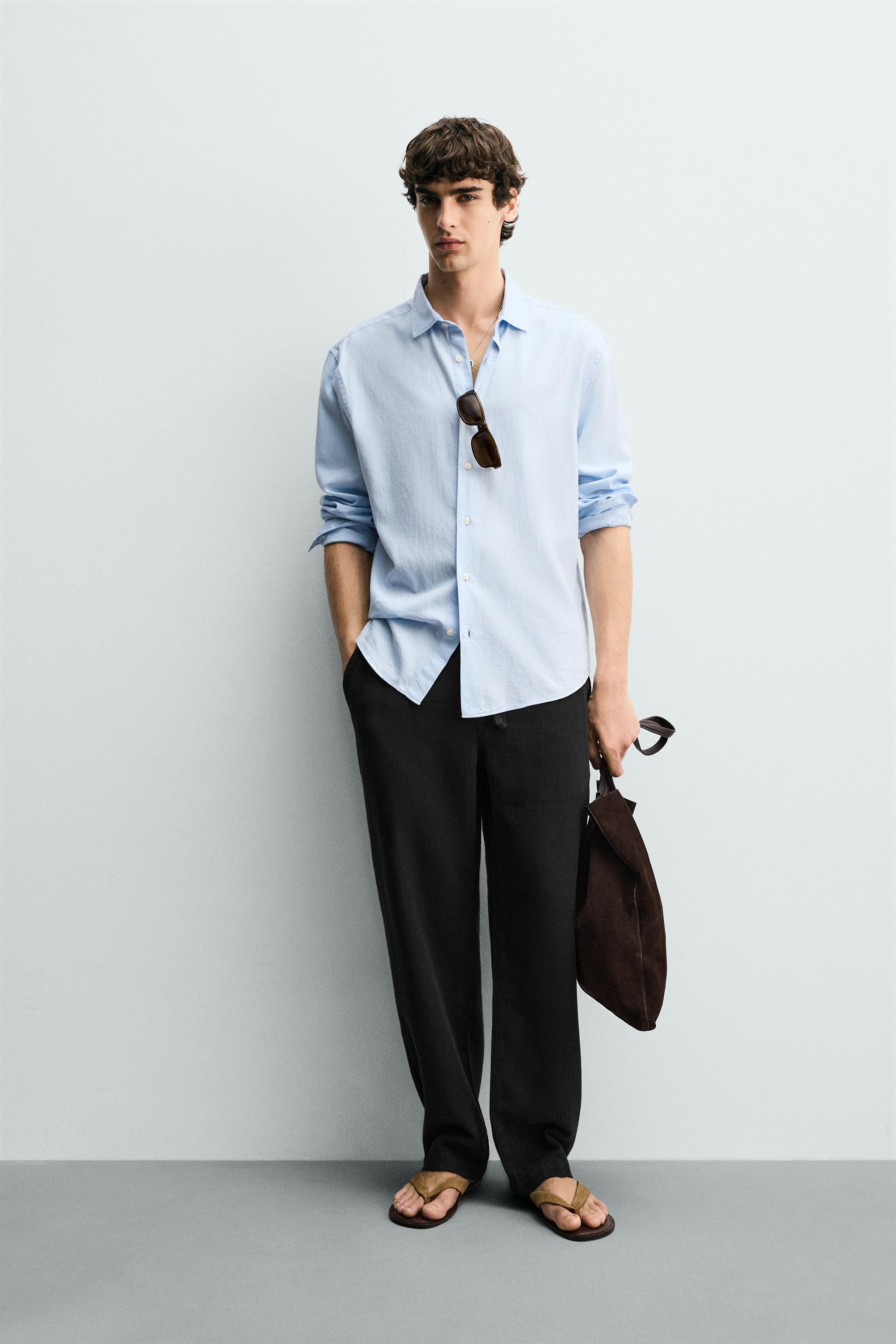 RELAXED FIT TEXTURED PANTS