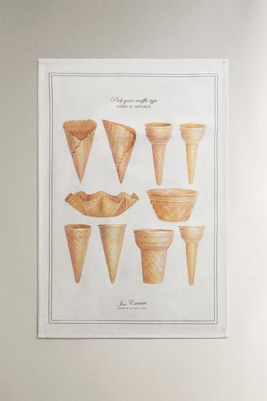 PACK OF ICE CREAM TEA TOWELS (PACK OF 2) - Yellow by Zara - Image 2