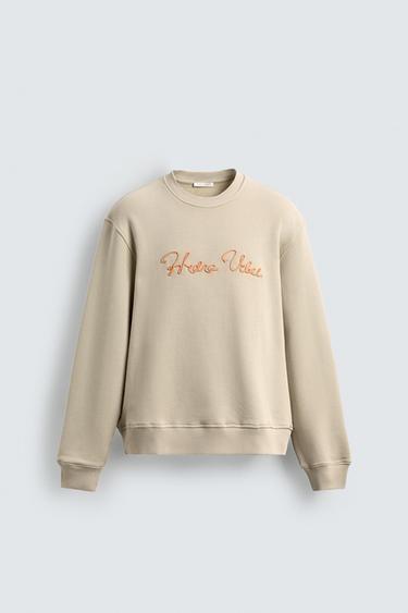 SUDADERA RELAXED FIT RELIEVE - Crudo de Zara