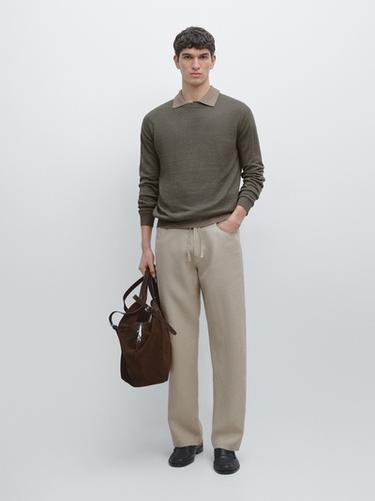 Pantalon de jogging en lin - Beige de Zara