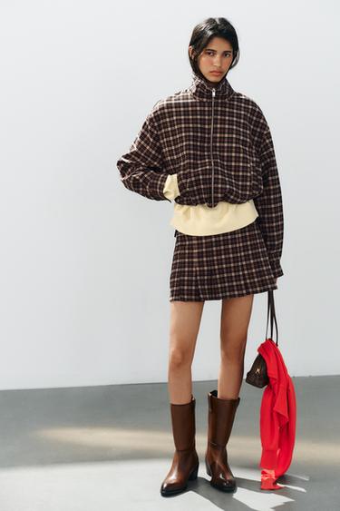 Zara LEATHER BLOCK-HEEL BOOTS - Brown - Image 0
