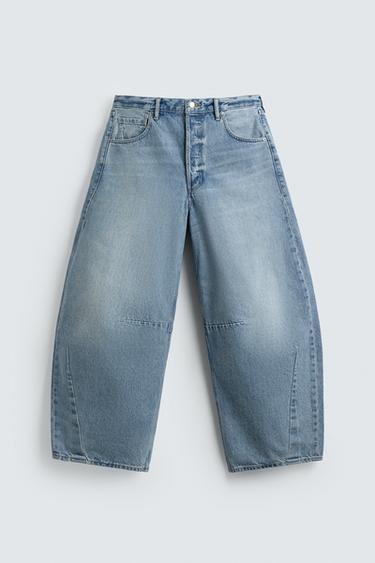 JEANS RELAXED BARREL FIT PINZAS - Azul claro de Zara