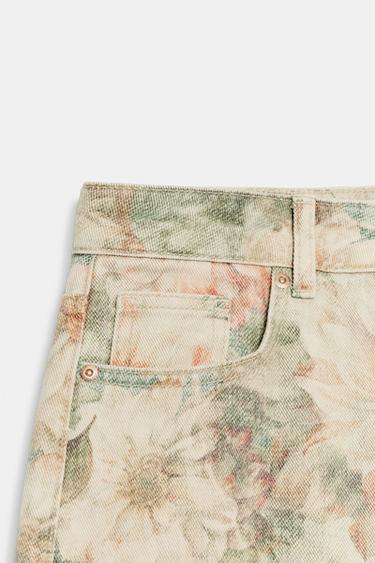 JEAN Z1975 DROIT TAILLE NORMALE À MOTIF FLORAL - Imprimée de Zara - Image 7