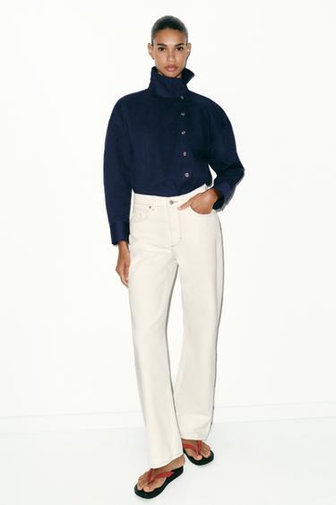 JEANS Z.03 STRAIGHT TIRO ALTO LONG LENGTH - Branco de Zara