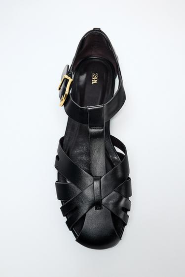 Zara STRAPPY FISHERMAN SHOES - Black