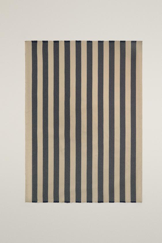 Zara MULTI-PURPOSE STRIPED BLANKET - 藍色 - 圖片 0