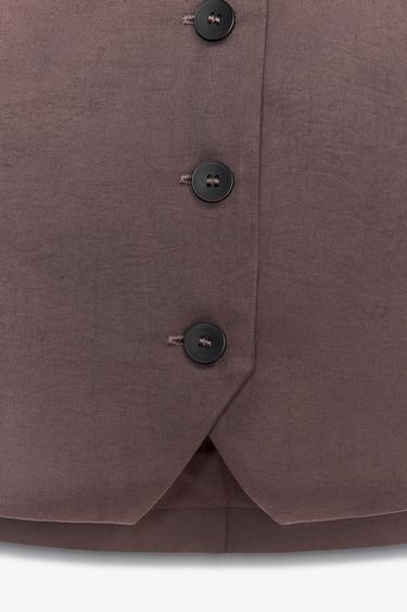 HALTER WAISTCOAT WITH TIE - Aubergine by Zara - Image 8
