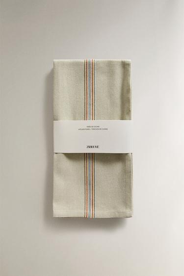 TORCHON RAYURES (LOT DE 2) - Vert / Bleu de Zara - Image 4