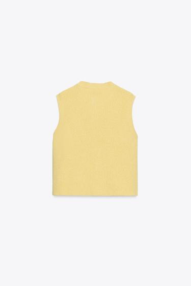 PLAIN KNIT TOP - Yellow by Zara - Image 4
