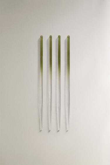 그라데이션 유리 젓가락 세트 - Zara의 초록 - 이미지 0