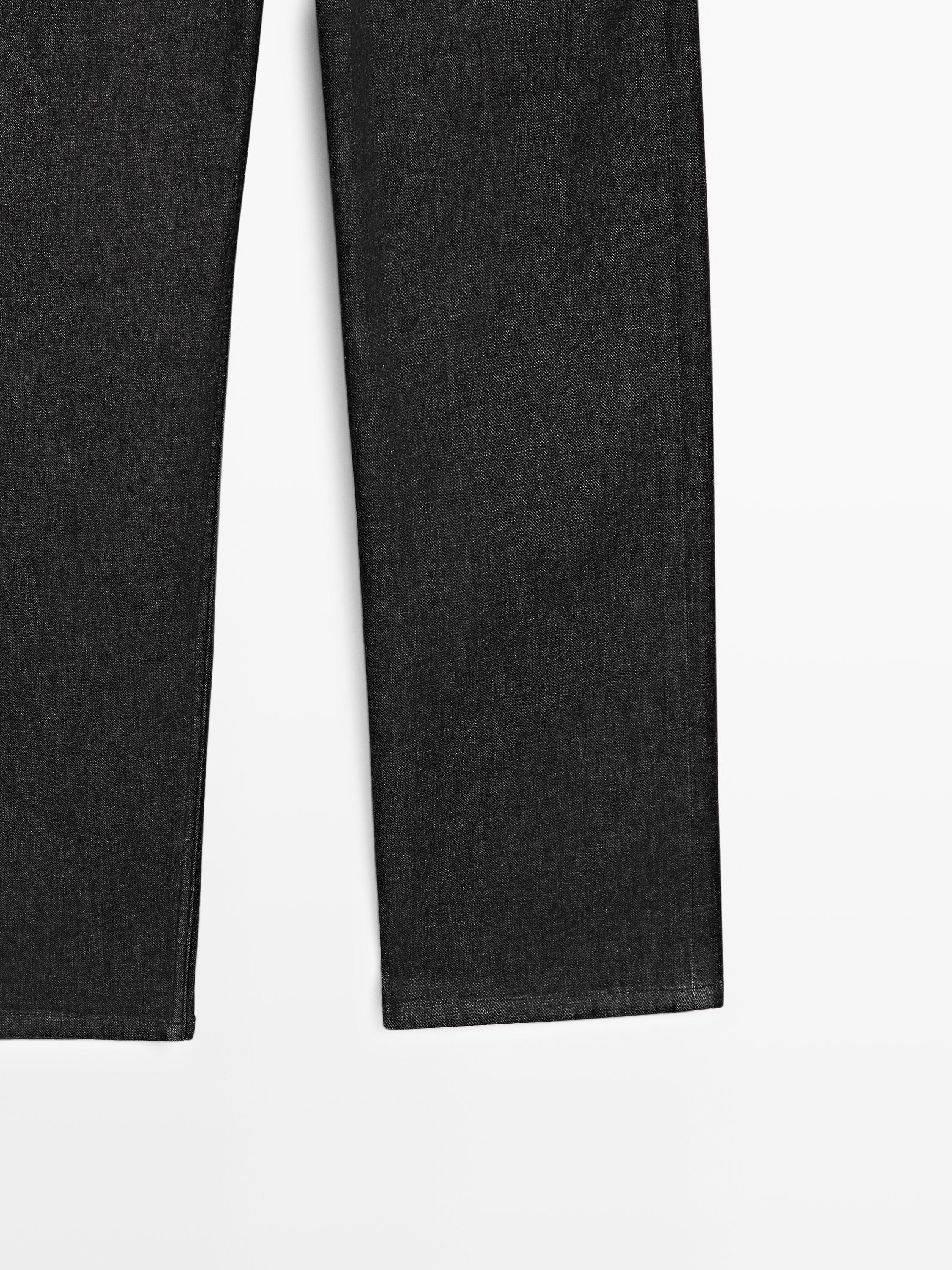 High-waist straight-leg jeans