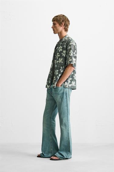 CHEMISE À IMPRIMÉ FLORAL ABSTRAIT - Gris de Zara - Image 3