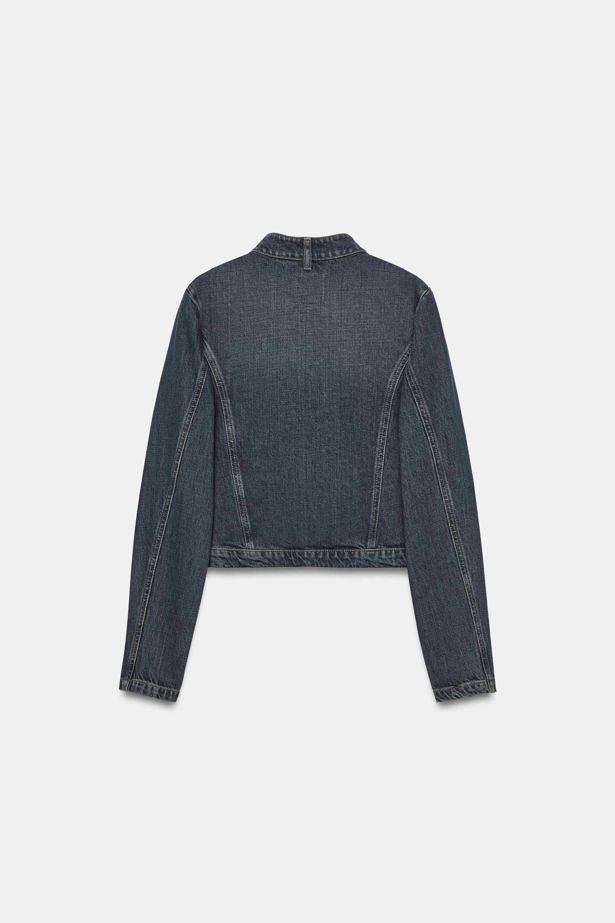 FITTED TRF DENIM JACKET WITH POCKETS