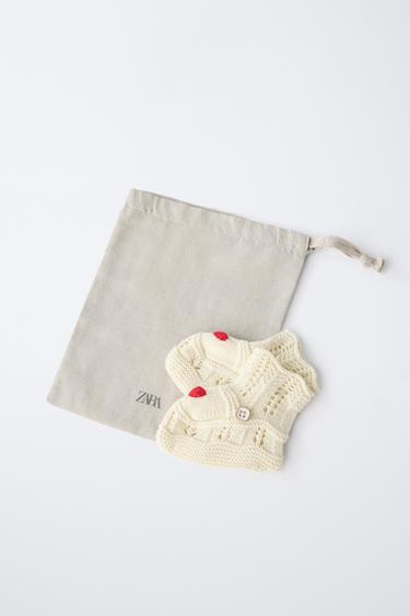 HEART BOOTIES - Ecru White by Zara - Image 1