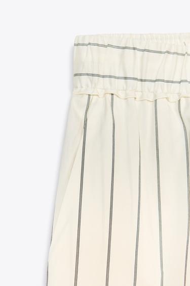 PANTALON RAYÉ ZW COLLECTION - Blanc de Zara - Image 6
