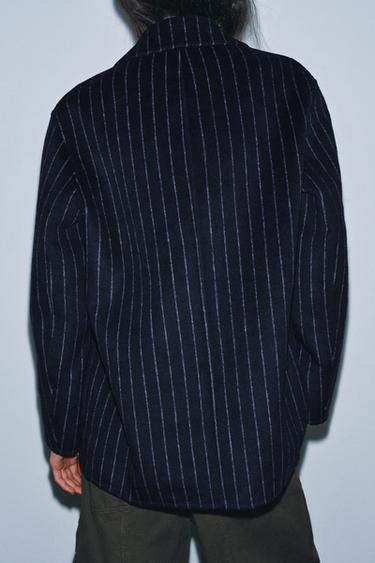 BLAZER AVEC LAINE ZW COLLECTION - rayures de Zara - Image 2