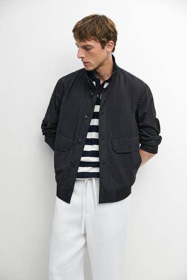 Zara Bomber jacket with pocket details - Dark navy