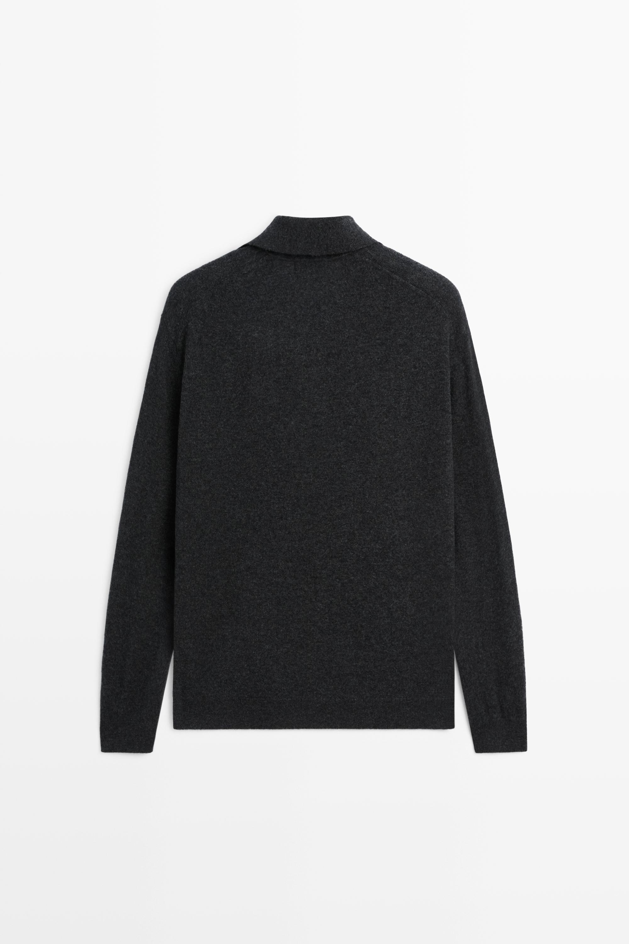 100% wool knit polo sweater