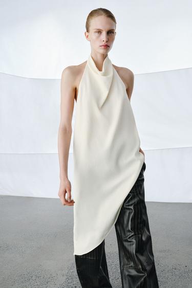 ZW COLLECTION ASYMMETRIC TOP - Oyster-white by Zara