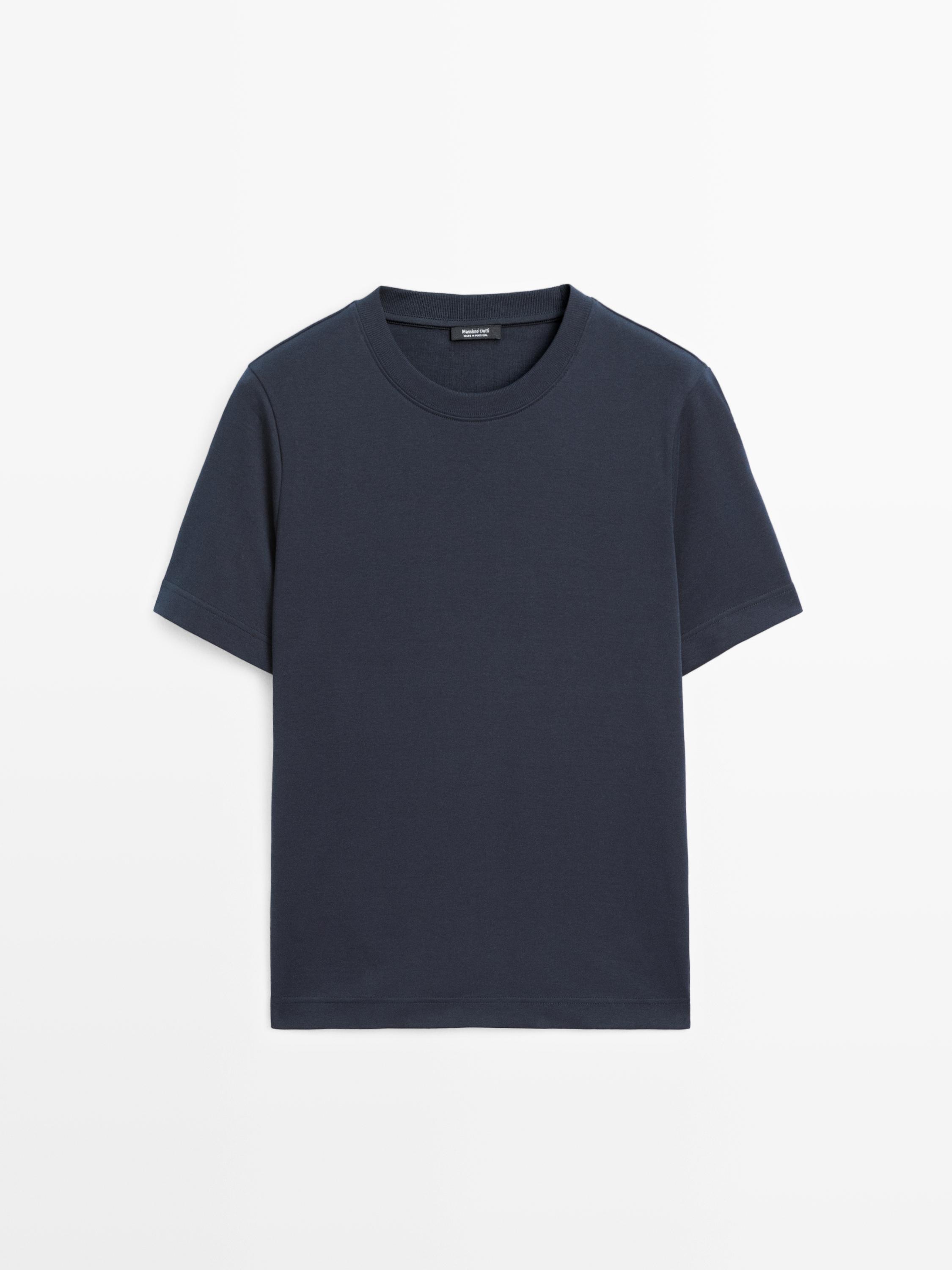 T-shirt interlock col rond 100 % coton