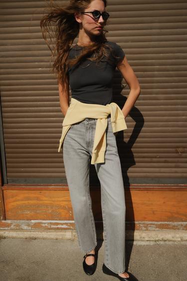JEAN Z.03 REGULAR FIT TAILLE HAUTE LONG - Gris clair de Zara - Image 0