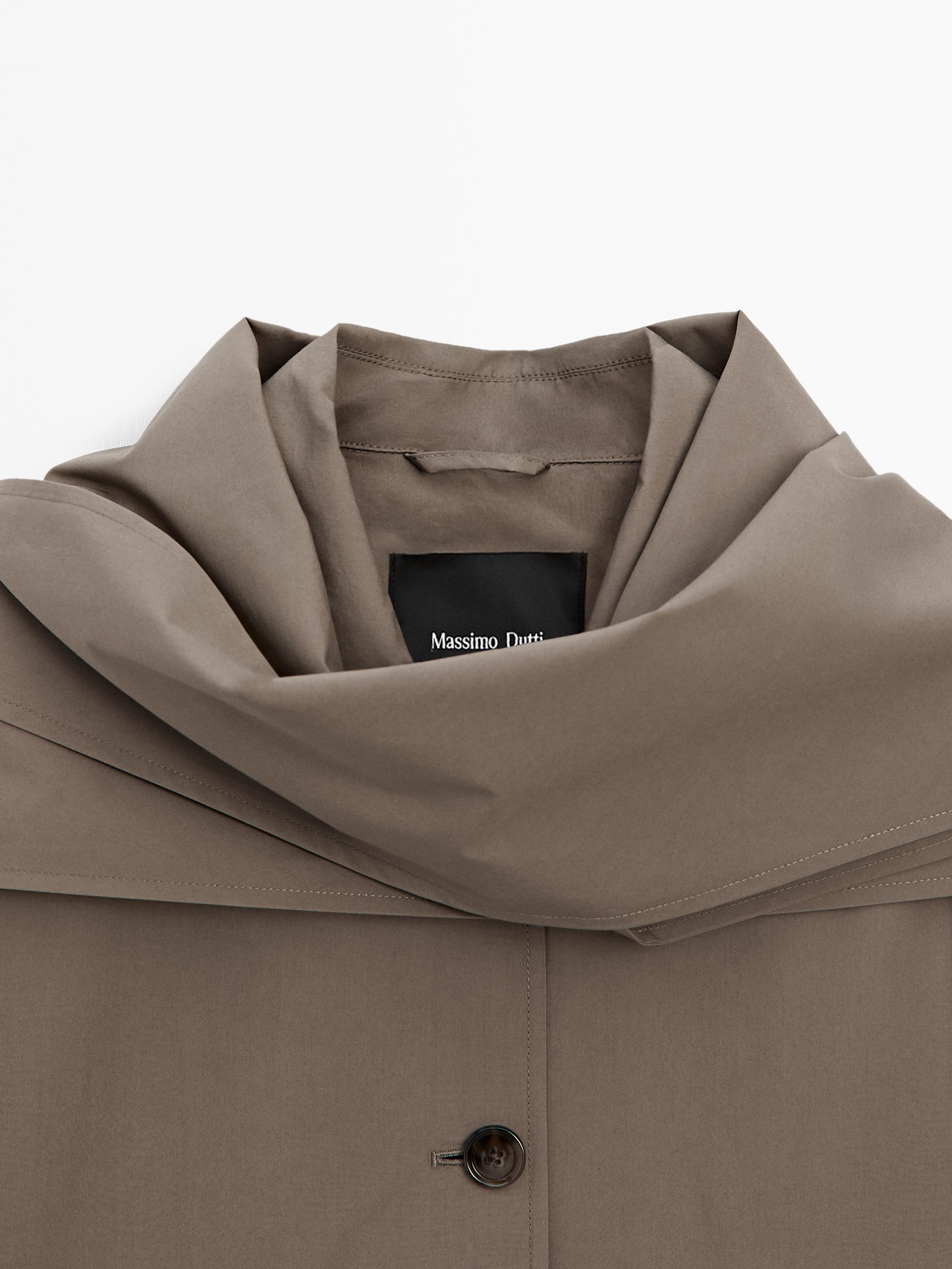 Trench coat with detachable scarf detail - Light khaki