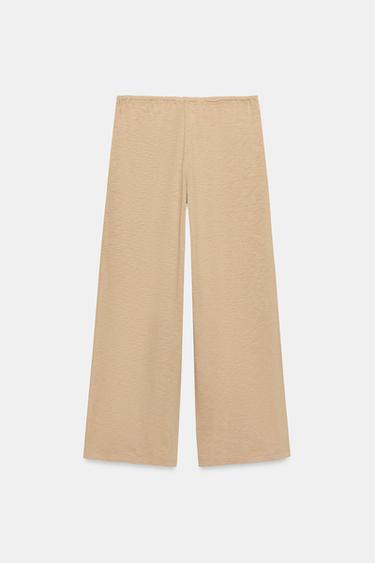 COTTON STRAIGHT TROUSERS - Light camel by Zara - Image 4