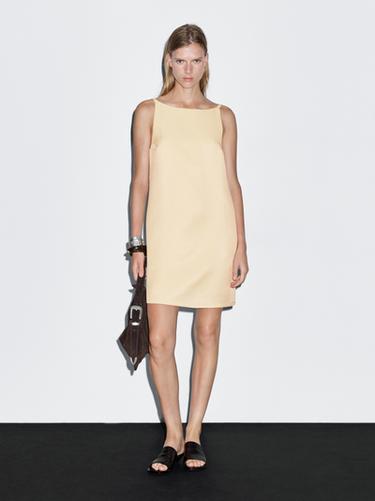 Zara Short dress with back detail - Yellow