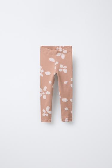 RIBBED FLORAL PRINT LEGGINGS - Earth by Zara - Image 0