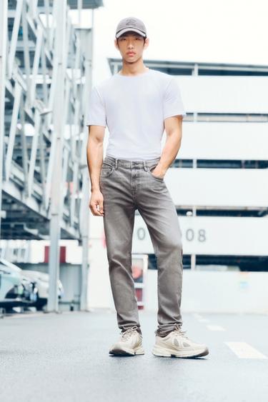 BASIC SLIM FIT JEANS - Light grey by Zara