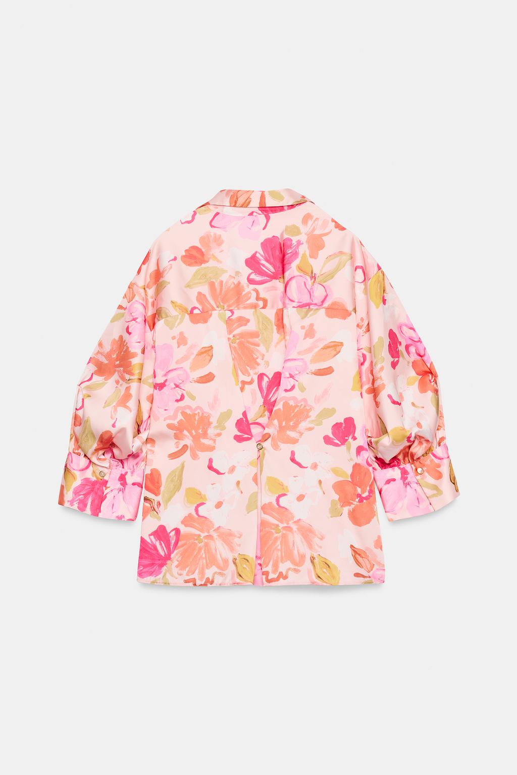 FLORAL PRINT SATIN EFFECT SHIRT - image 2