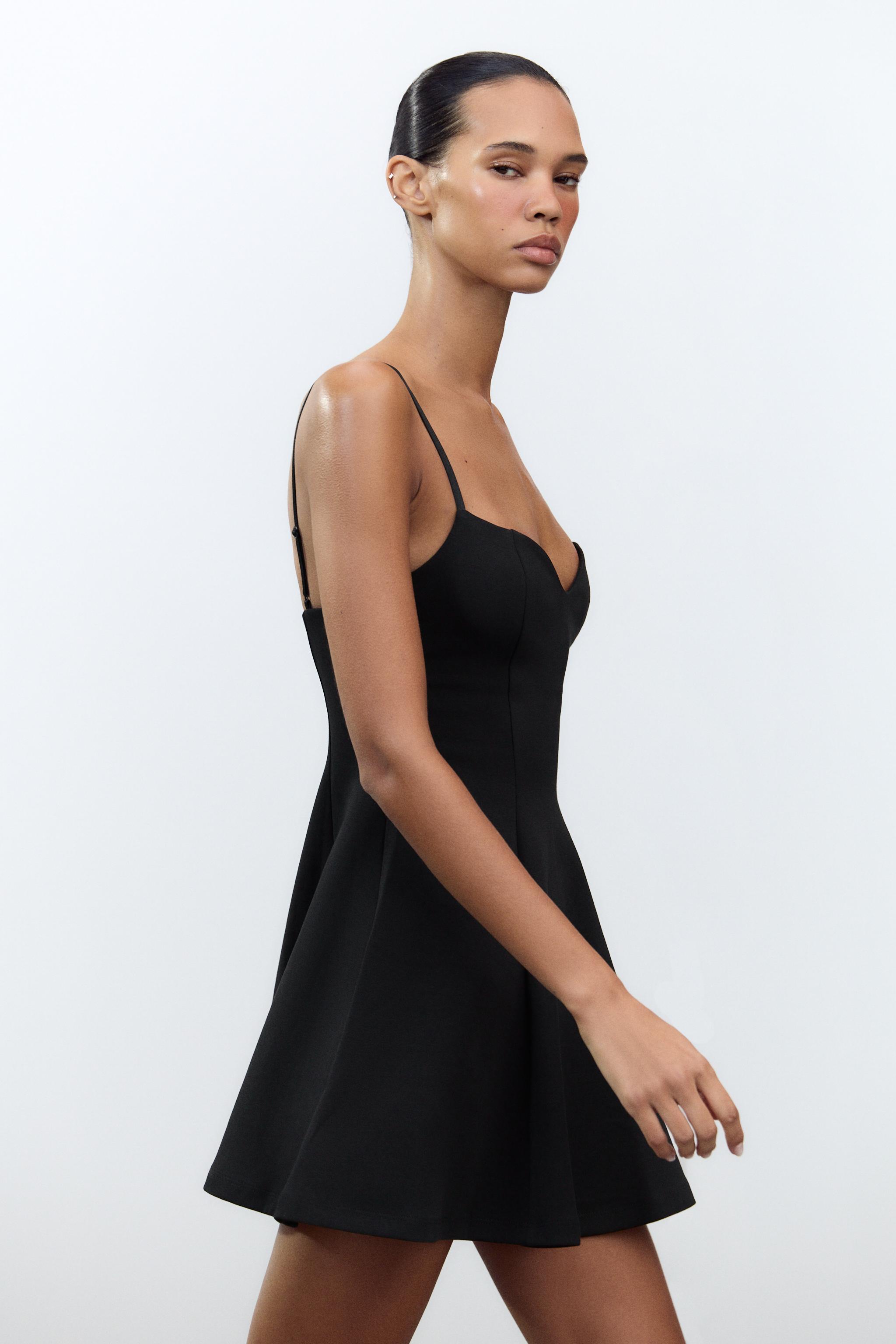 スウィートハートネック ワンピース - ブラック | ZARA Japan / 日本