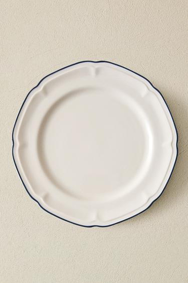 DINNER PLATE WITH CONTRAST RIM - Blue by Zara - Image 5