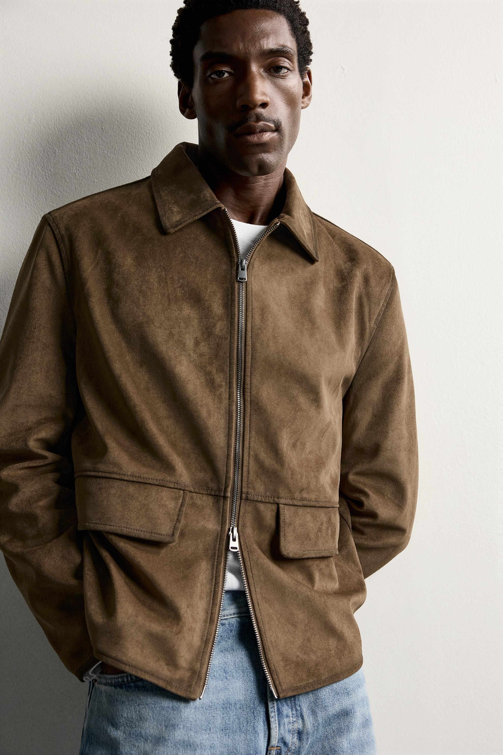BLOUSON REGULAR FIT EFFET DAIM
