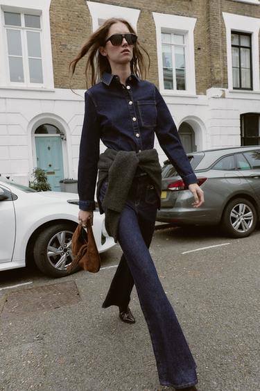Z1975 FITTED DENIM SHIRT - Blue by Zara