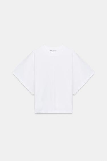 Zara ROOMY SHORT SLEEVE T-SHIRT - White