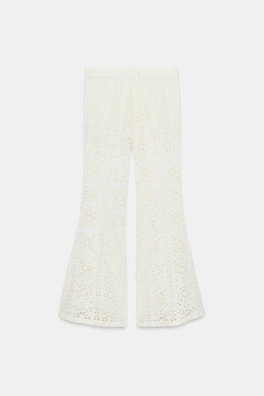 PANTALON ÉVASÉ BRODÉ ZW COLLECTION - Écru de Zara - Image 5