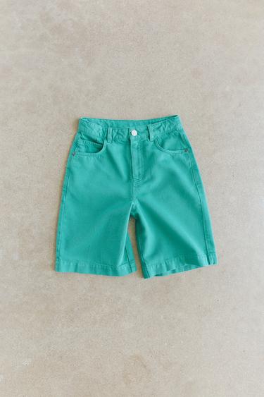 BERMUDA DENIM LISA - Verde turquesa de Zara