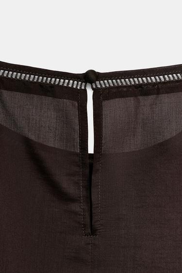 TOP BRODERIES ENTRE-DEUX - Marron de Zara - Image 7