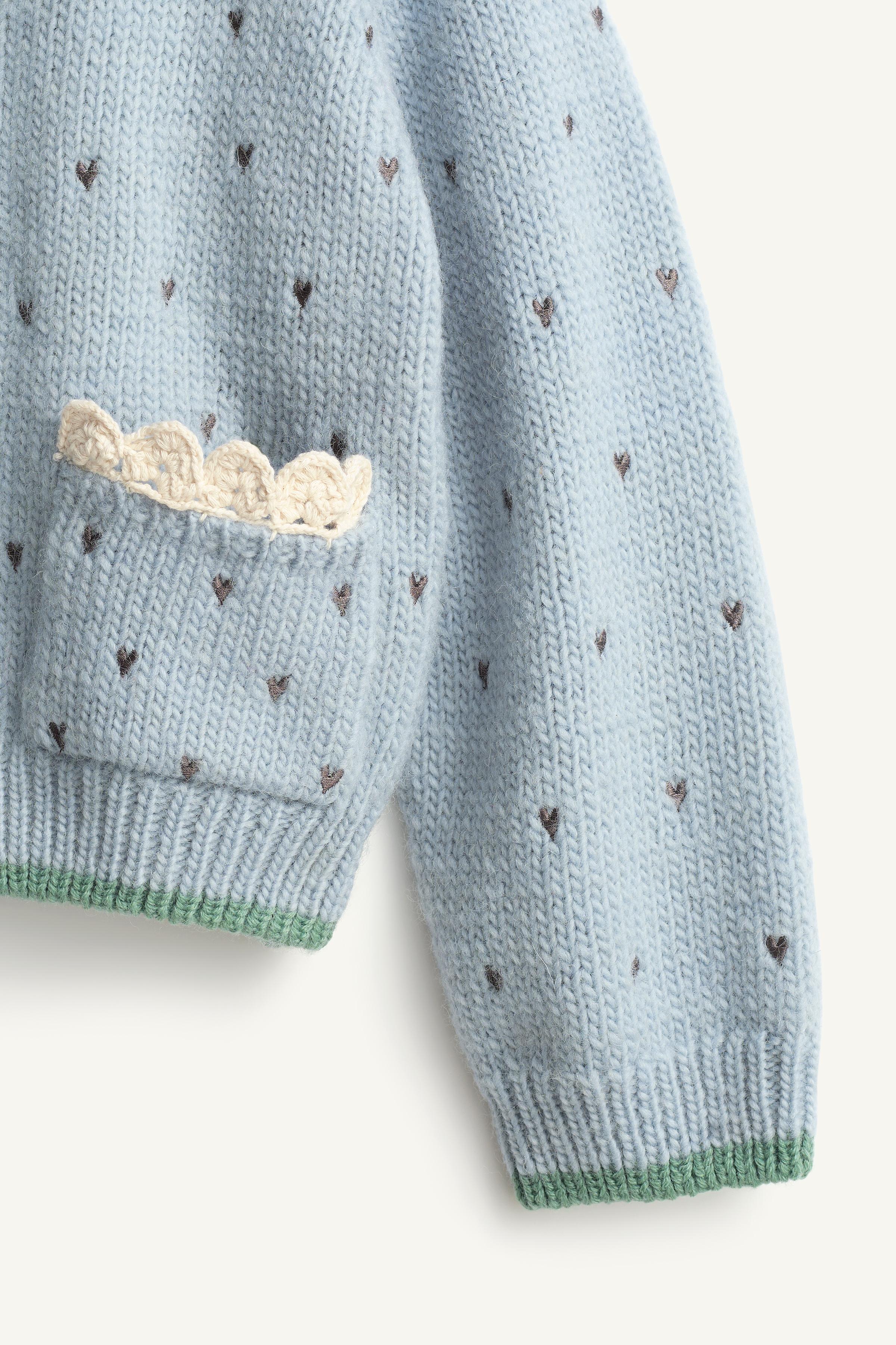 100% WOOL EMBROIDERED HEARTS LIMITED EDITION CARDIGAN