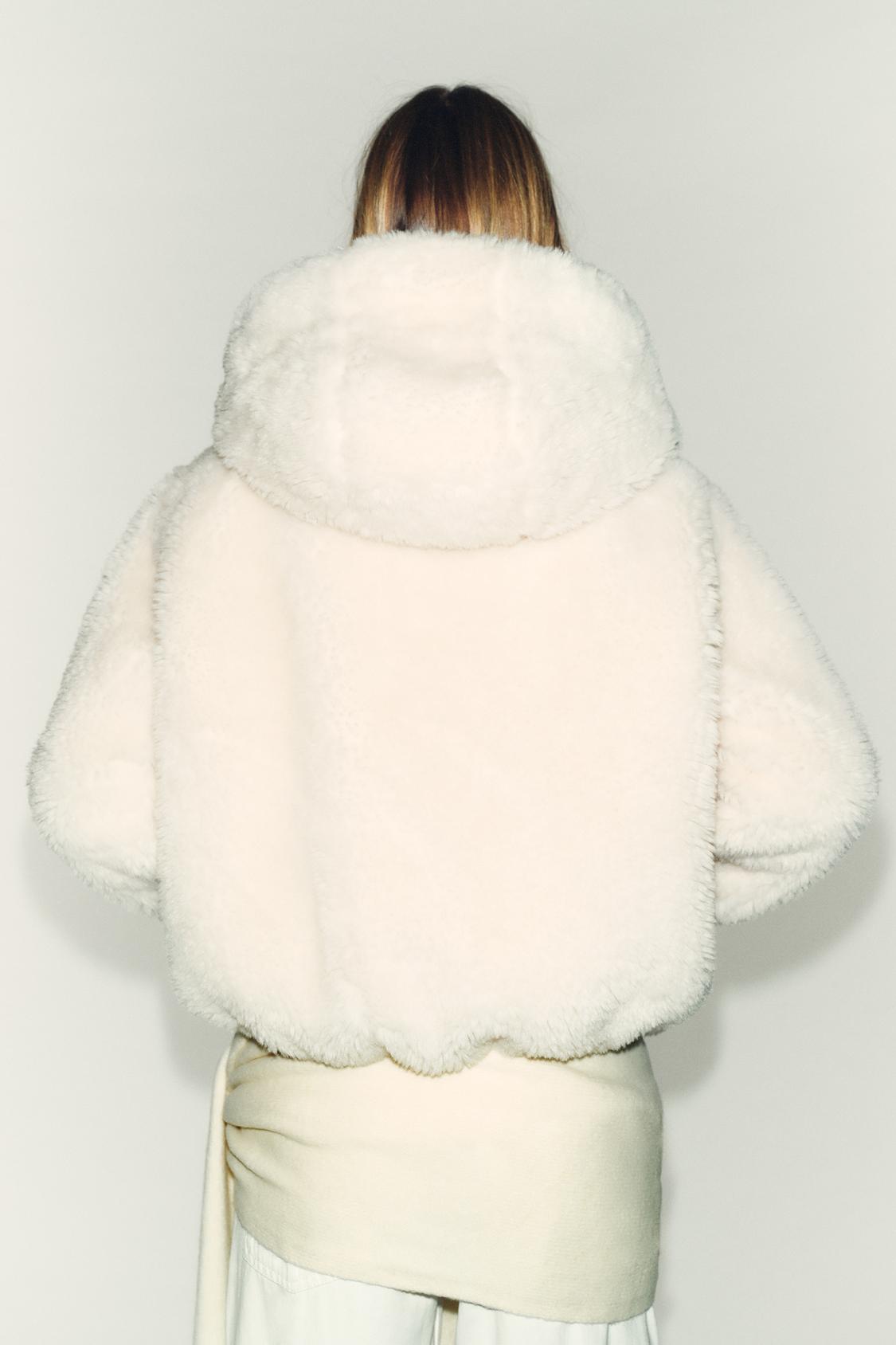 SHEARLING HOODED BOMBER JACKET WITH THERMAL INSULATION
