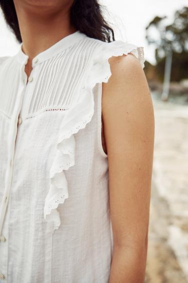 BLOUSE ROMANTIQUE À VOLANTS - Blanc de Zara - Image 2