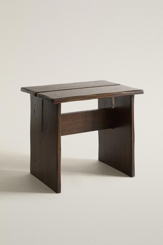 MANGO WOOD SIDE TABLE - Brown by Zara - Image 0