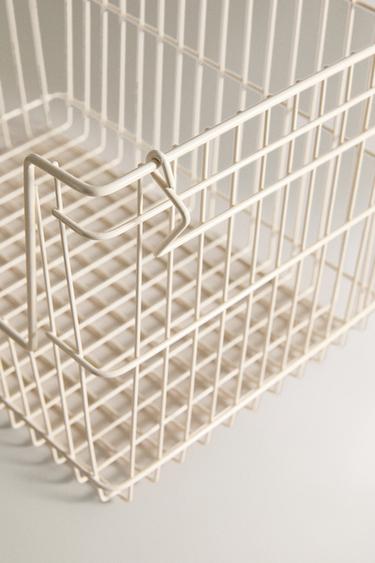STACKABLE LACQUERED METAL BASKET - Cream by Zara - Image 2