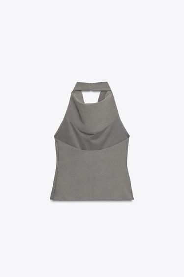 TOP HALTER ESPALDA DESCUBIERTA - Verdoso de Zara