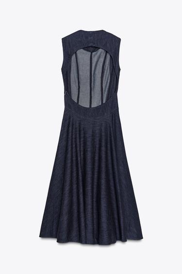 ROBE MIDI EN DENIM ZW COLLECTION - Bleu de Zara - Image 6