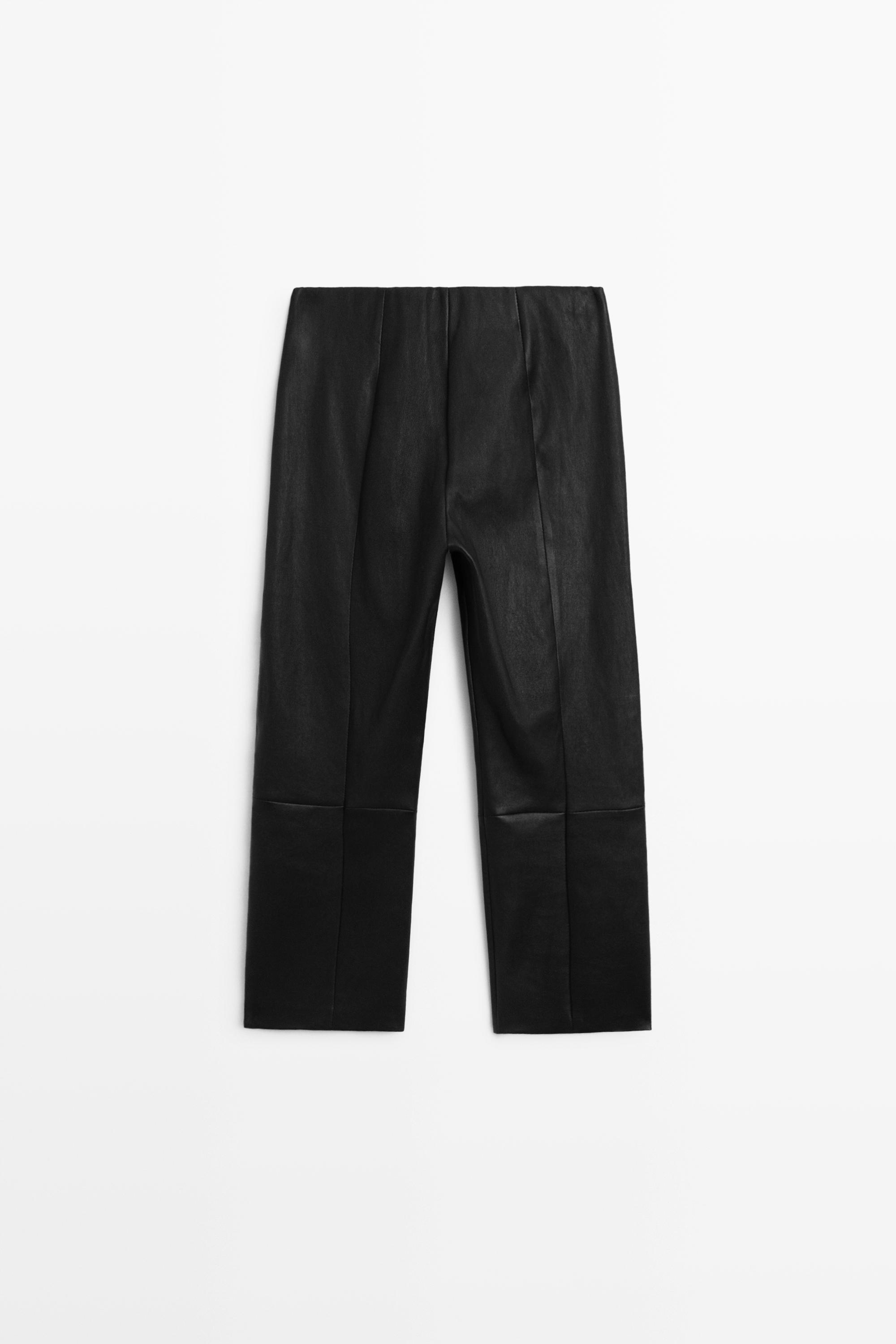 Pantalon capri en cuir